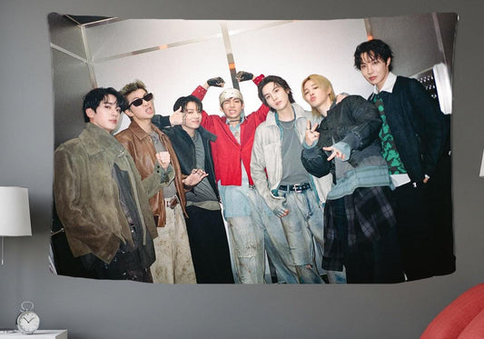 Bangtan Hanging Tapestry | Bantan Boys | Personalized Wall Art | Polyester Fabric | Ship Flag Banner