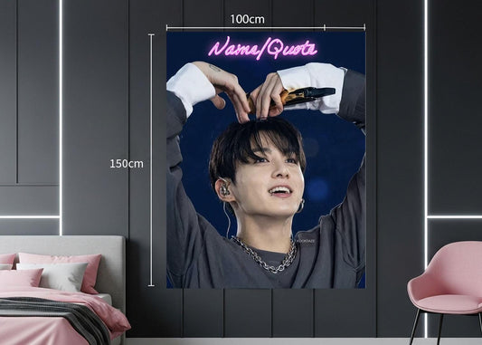 Jungkook Hanging Tapestry | Bantan Boys | Personalized Wall Art | Polyester Fabric | Ship Flag Banner