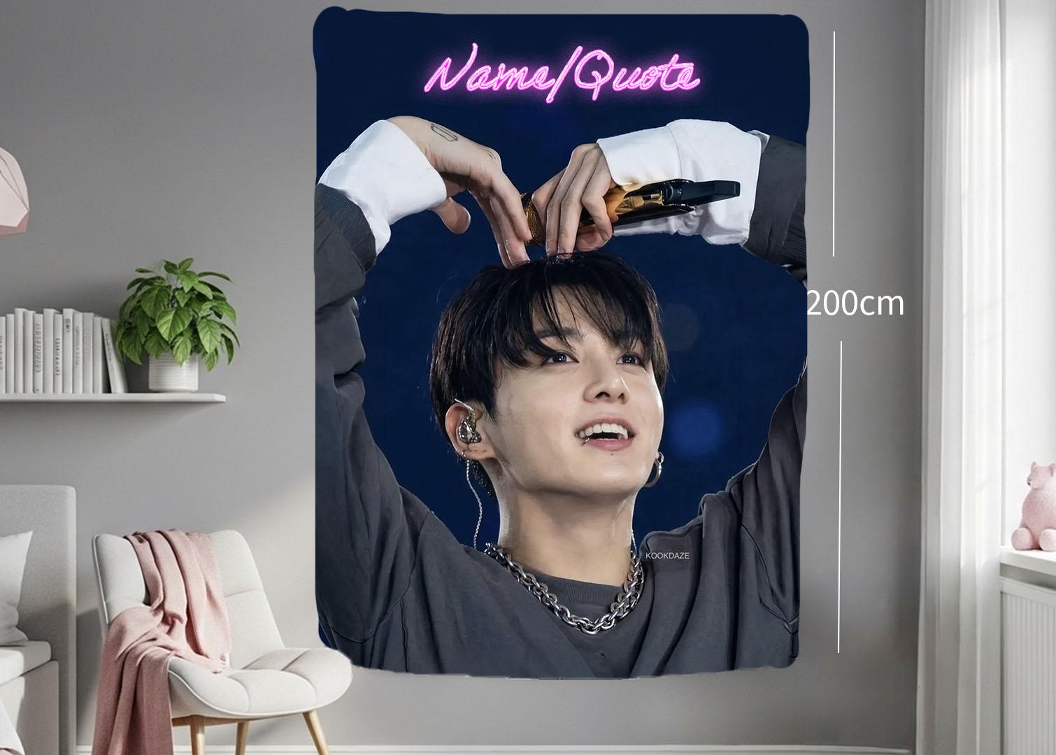 Jungkook Hanging Tapestry | Bantan Boys | Personalized Wall Art | Polyester Fabric | Ship Flag Banner