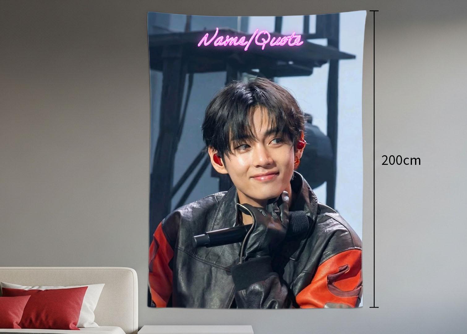 Taehyung Hanging Tapestry | Bantan Boys | Personalized Wall Art | Polyester Fabric | Ship Flag Banner