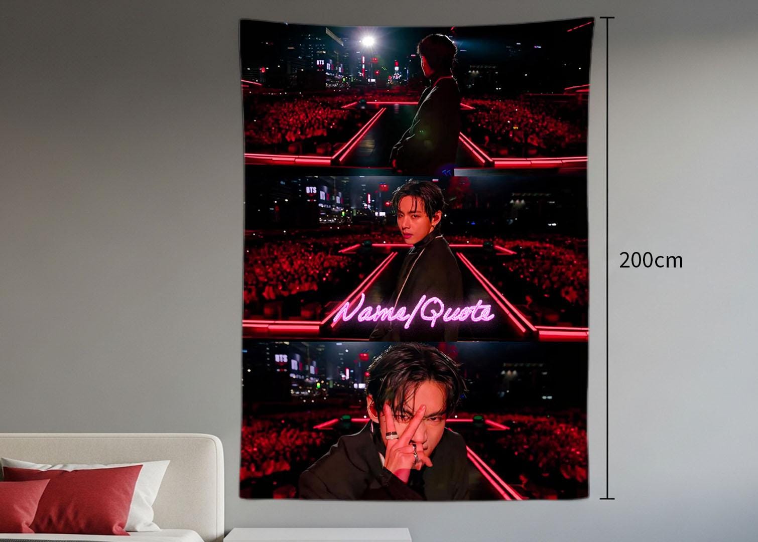 Taehyung Hanging Tapestry | Bantan Boys | Personalized Wall Art | Polyester Fabric | Ship Flag Banner