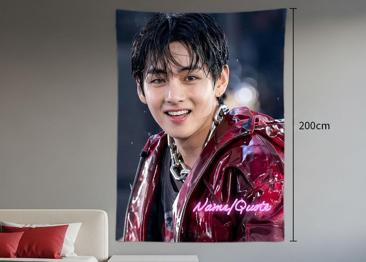 Taehyung Hanging Tapestry | Bantan Boys | Personalized Wall Art | Polyester Fabric | Ship Flag Banner