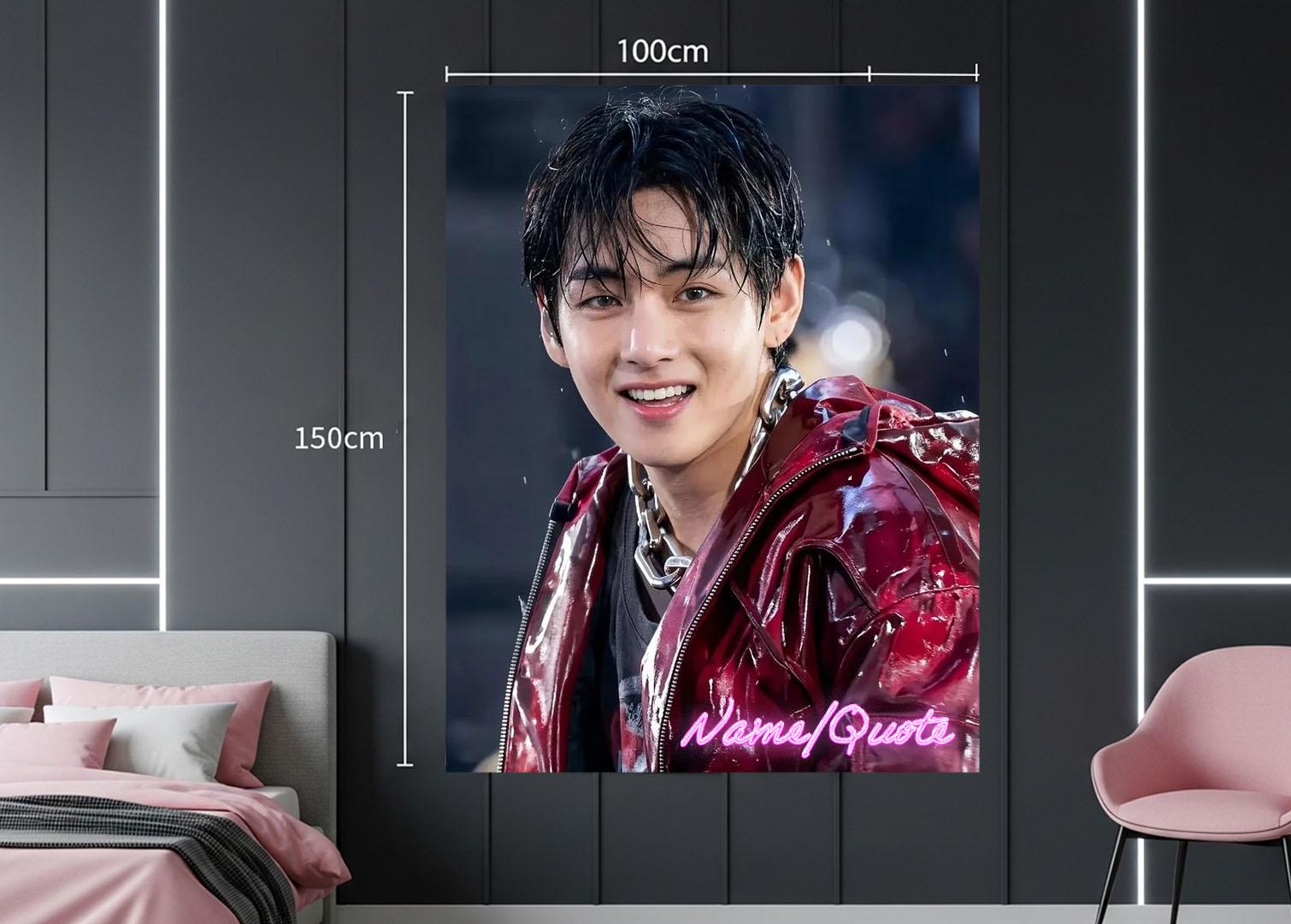 Taehyung Hanging Tapestry | Bantan Boys | Personalized Wall Art | Polyester Fabric | Ship Flag Banner