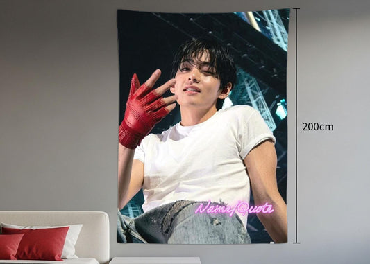 Taehyung Hanging Tapestry | Bantan Boys | Personalized Wall Art | Polyester Fabric | Ship Flag Banner
