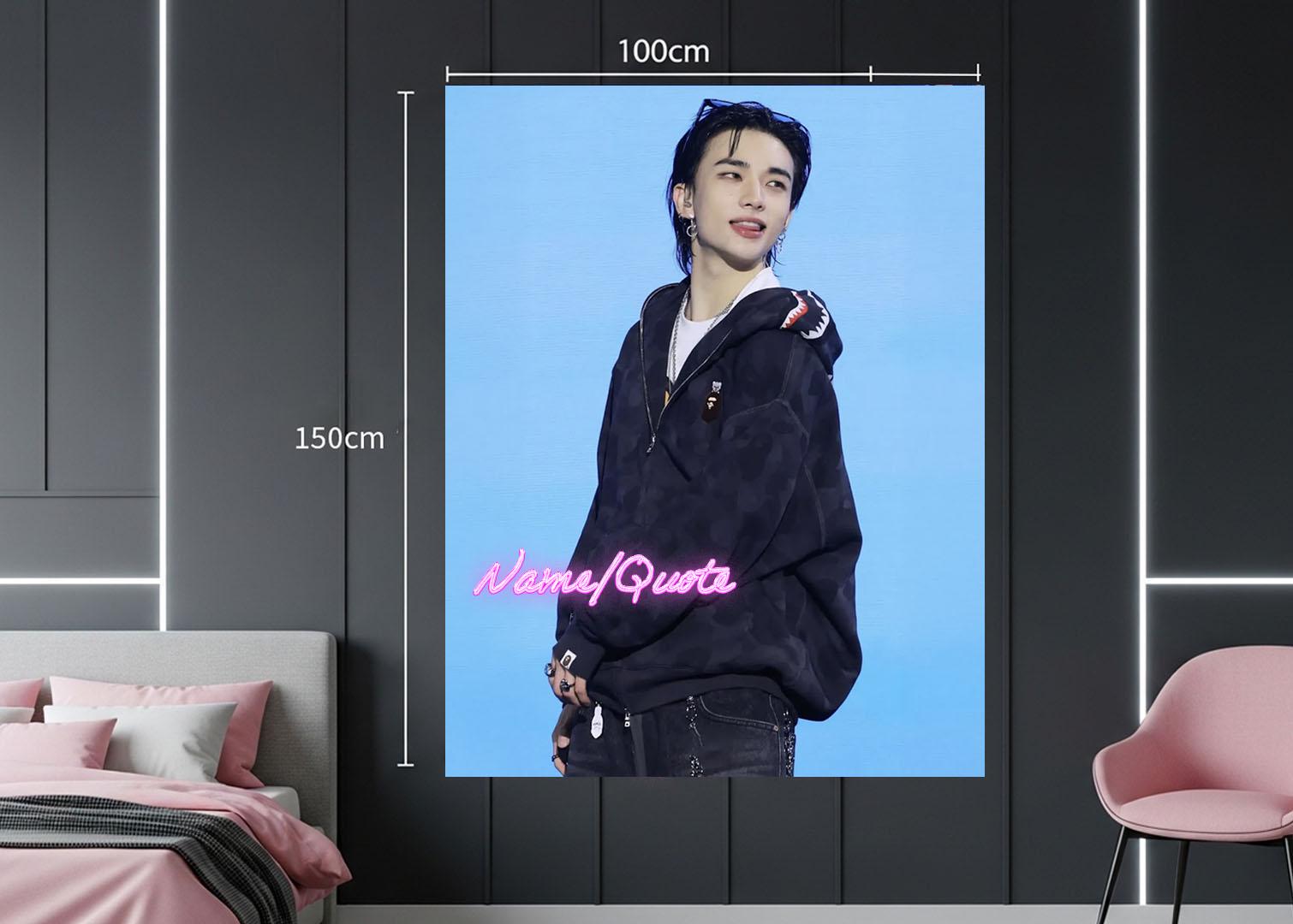 Hyunjin Hanging Tapestry | Stray Kids | Personalized Wall Art | Polyester Fabric | Ship Flag Banner
