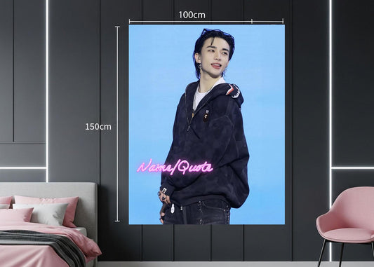 Hyunjin Hanging Tapestry | Stray Kids | Personalized Wall Art | Polyester Fabric | Ship Flag Banner