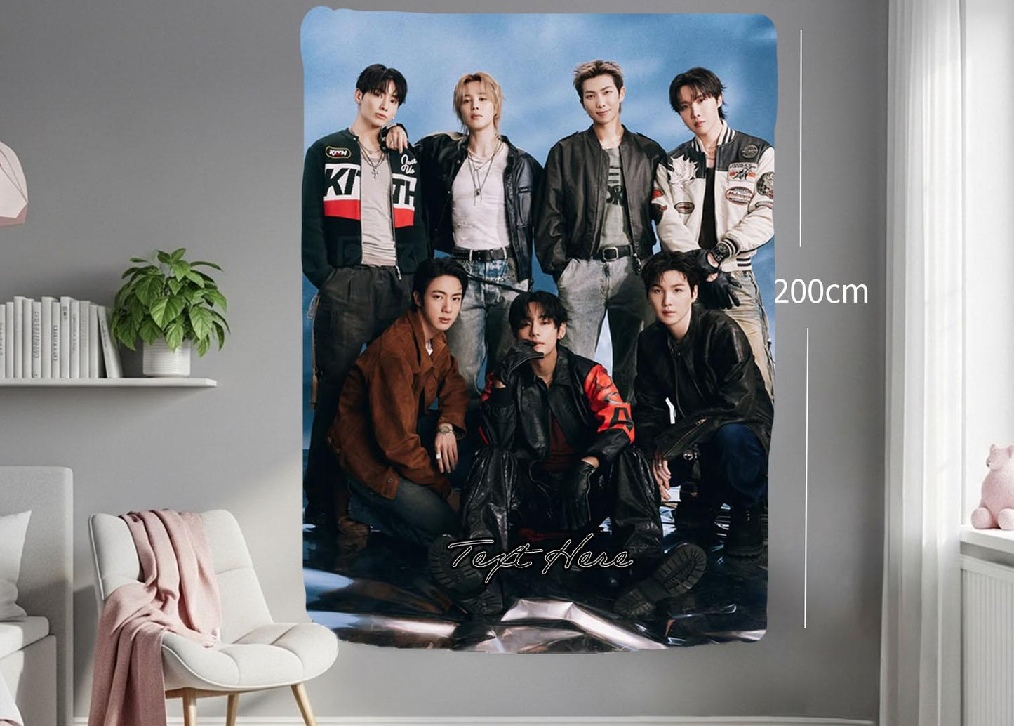 Bangtan Hanging Tapestry | Bantan Boys | Personalized Wall Art | Polyester Fabric | Ship Flag Banner