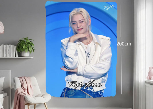 Felix Hanging Tapestry | Stray Kids | Personalized Wall Art | Polyester Fabric | Ship Flag Banner