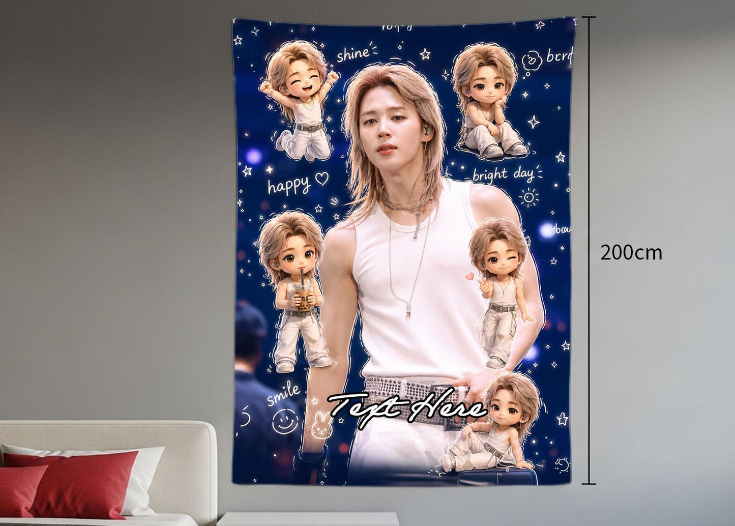 Jimin Hanging Tapestry | Bantan Boys | Personalized Wall Art | Polyester Fabric | Ship Flag Banner