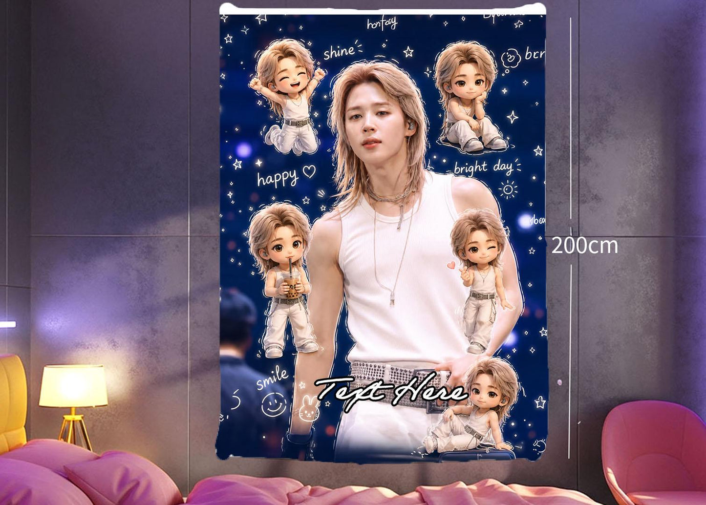 Jimin Hanging Tapestry | Bantan Boys | Personalized Wall Art | Polyester Fabric | Ship Flag Banner