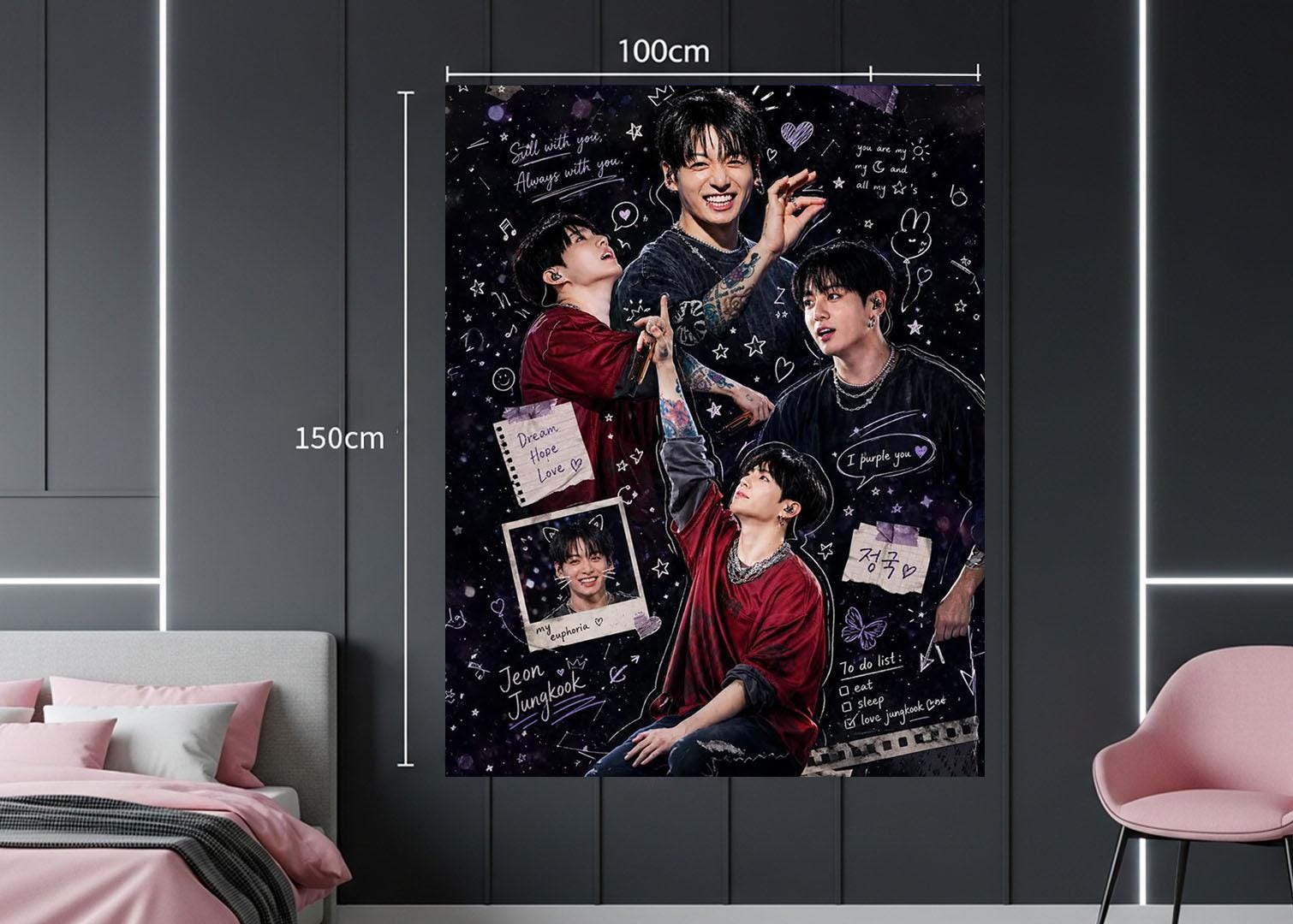 Jungkook Hanging Tapestry | Bantan Boys | Personalized Wall Art | Polyester Fabric | Ship Flag Banner