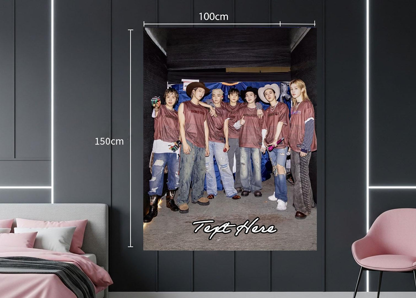 Bangtan Hanging Tapestry | Bantan Boys | Personalized Wall Art | Polyester Fabric | Ship Flag Banner