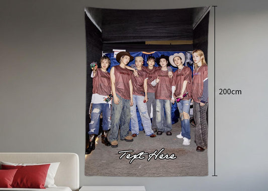 Bangtan Hanging Tapestry | Bantan Boys | Personalized Wall Art | Polyester Fabric | Ship Flag Banner