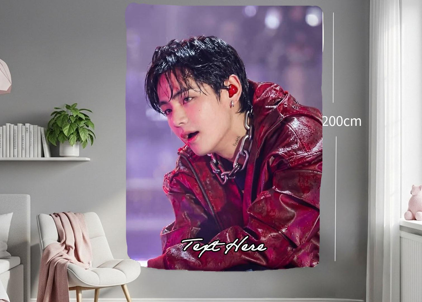 Taehyung Hanging Tapestry | Bantan Boys | Personalized Wall Art | Polyester Fabric | Ship Flag Banner