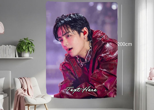 Taehyung Hanging Tapestry | Bantan Boys | Personalized Wall Art | Polyester Fabric | Ship Flag Banner