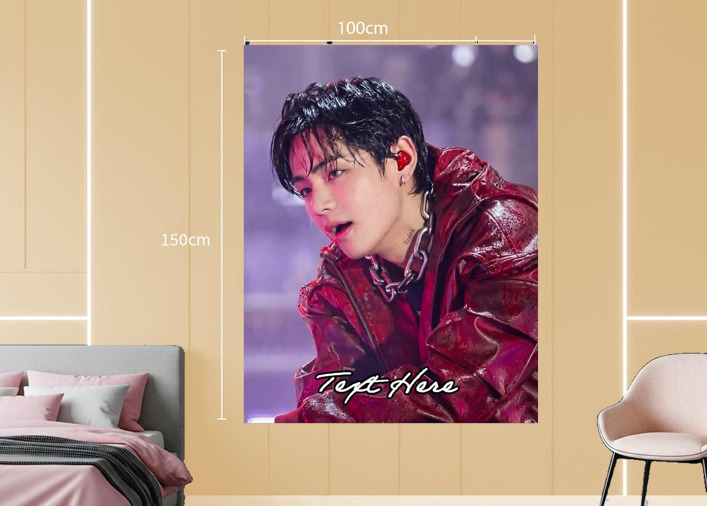 Taehyung Hanging Tapestry | Bantan Boys | Personalized Wall Art | Polyester Fabric | Ship Flag Banner