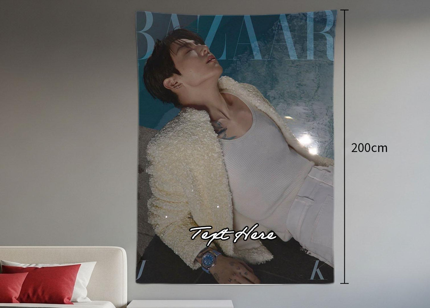 Jungkook Hanging Tapestry | Bantan Boys | Personalized Wall Art | Polyester Fabric | Ship Flag Banner