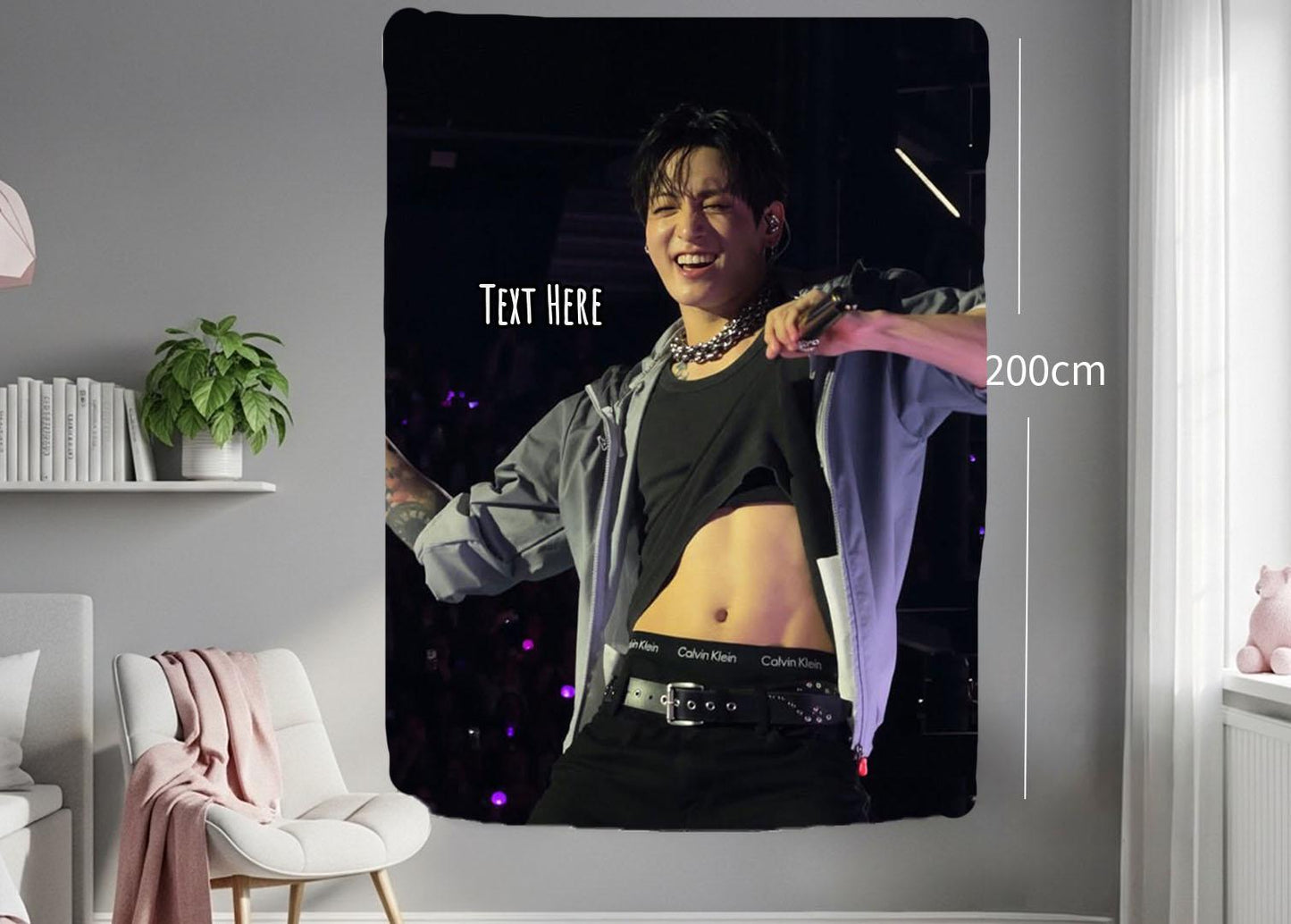 Jungkook Hanging Tapestry | Bantan Boys | Personalized Wall Art | Polyester Fabric | Ship Flag Banner