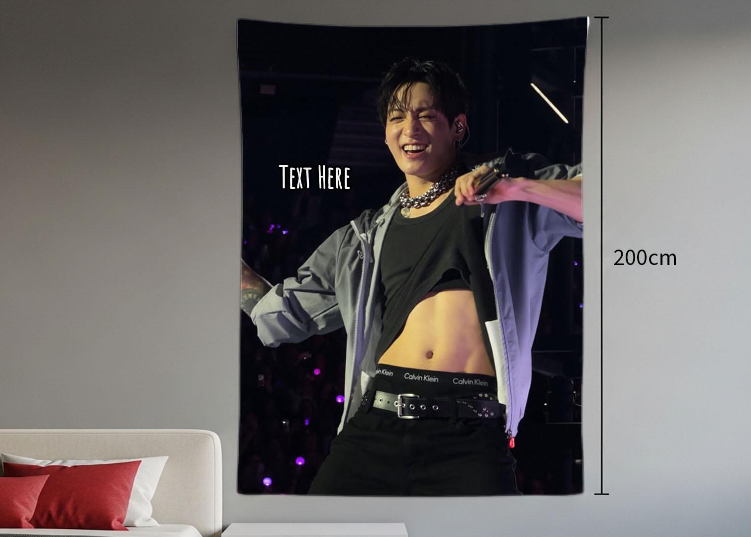 Jungkook Hanging Tapestry | Bantan Boys | Personalized Wall Art | Polyester Fabric | Ship Flag Banner
