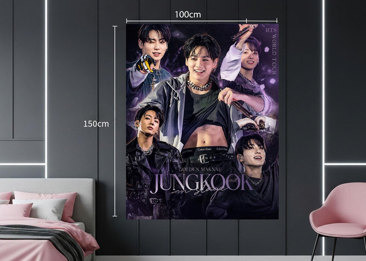 Jungkook Hanging Tapestry | Bantan Boys | Personalized Wall Art | Polyester Fabric | Ship Flag Banner
