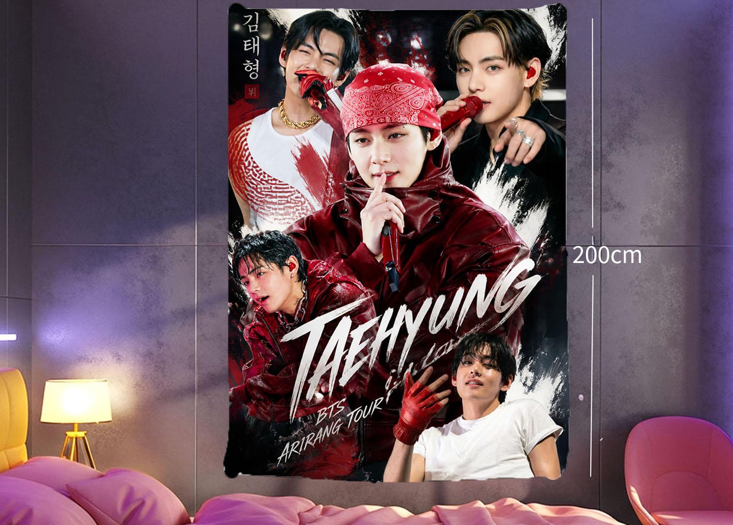 Taehyung Hanging Tapestry | Bantan Boys | Personalized Wall Art | Polyester Fabric | Ship Flag Banner