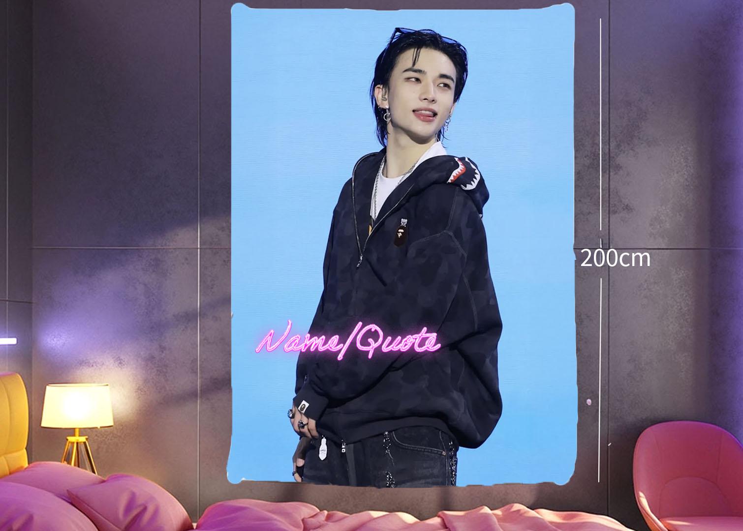 Hyunjin Hanging Tapestry | Stray Kids | Personalized Wall Art | Polyester Fabric | Ship Flag Banner
