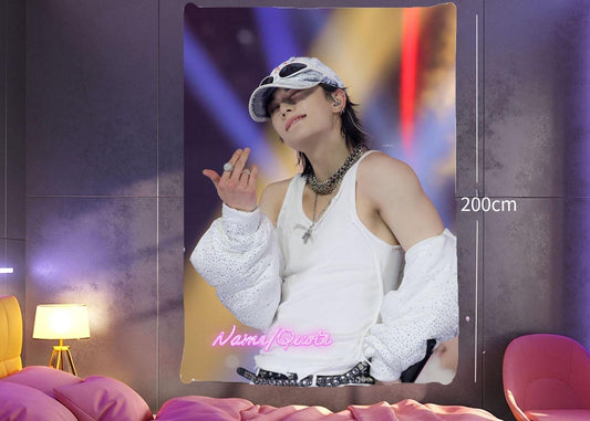 Hyunjin Hanging Tapestry | Stray Kids | Personalized Wall Art | Polyester Fabric | Ship Flag Banner