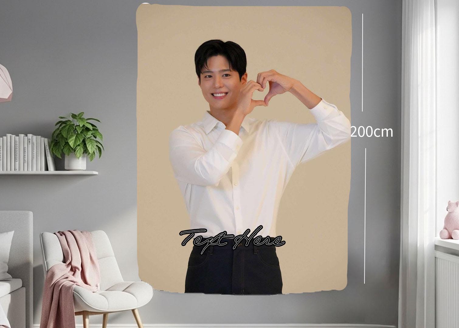 Park Bo Gum Hanging Tapestry | Personalized Wall Art | Polyester Fabric | Ship Flag Banner
