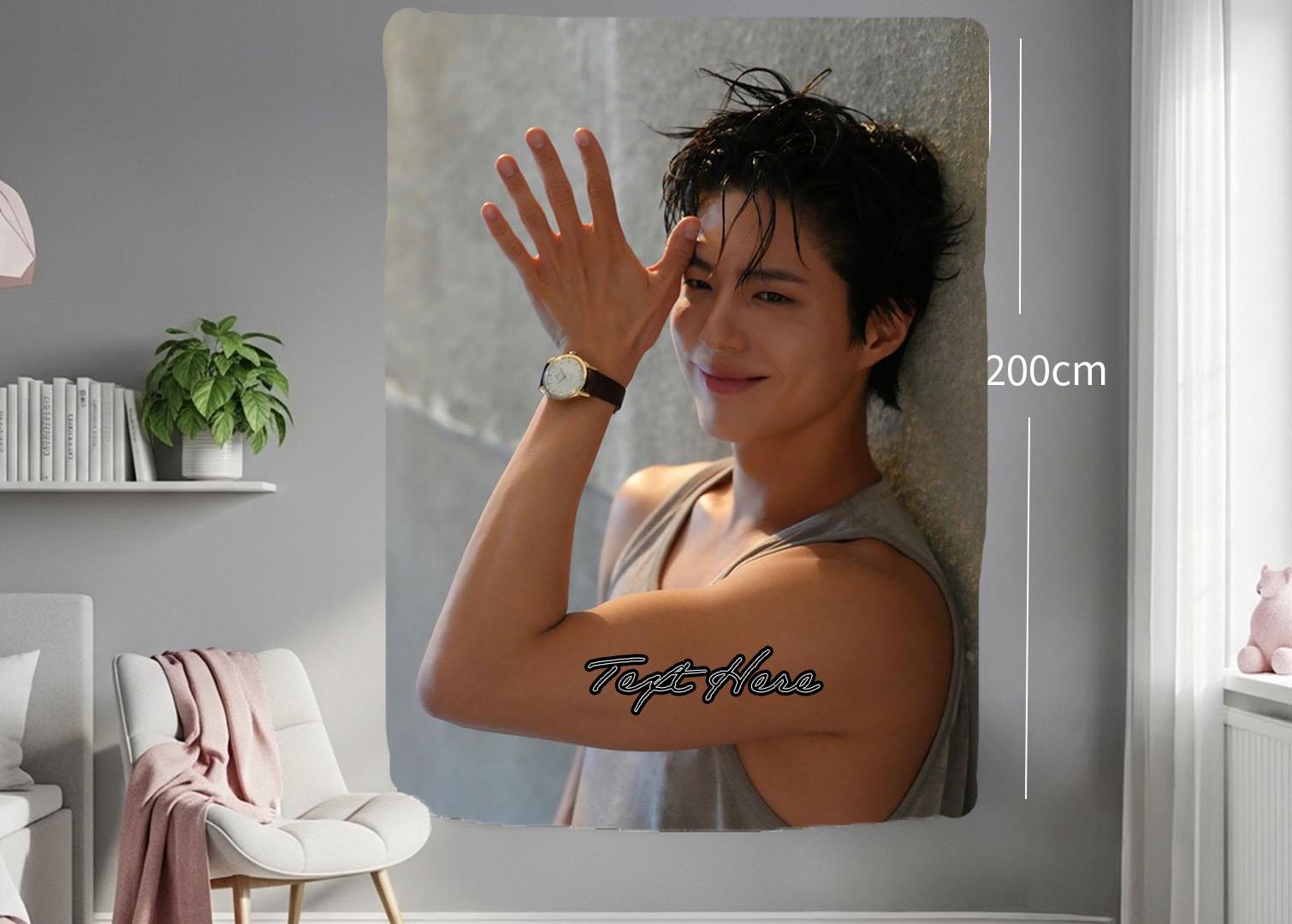 Park Bo Gum Hanging Tapestry | Personalized Wall Art | Polyester Fabric | Ship Flag Banner