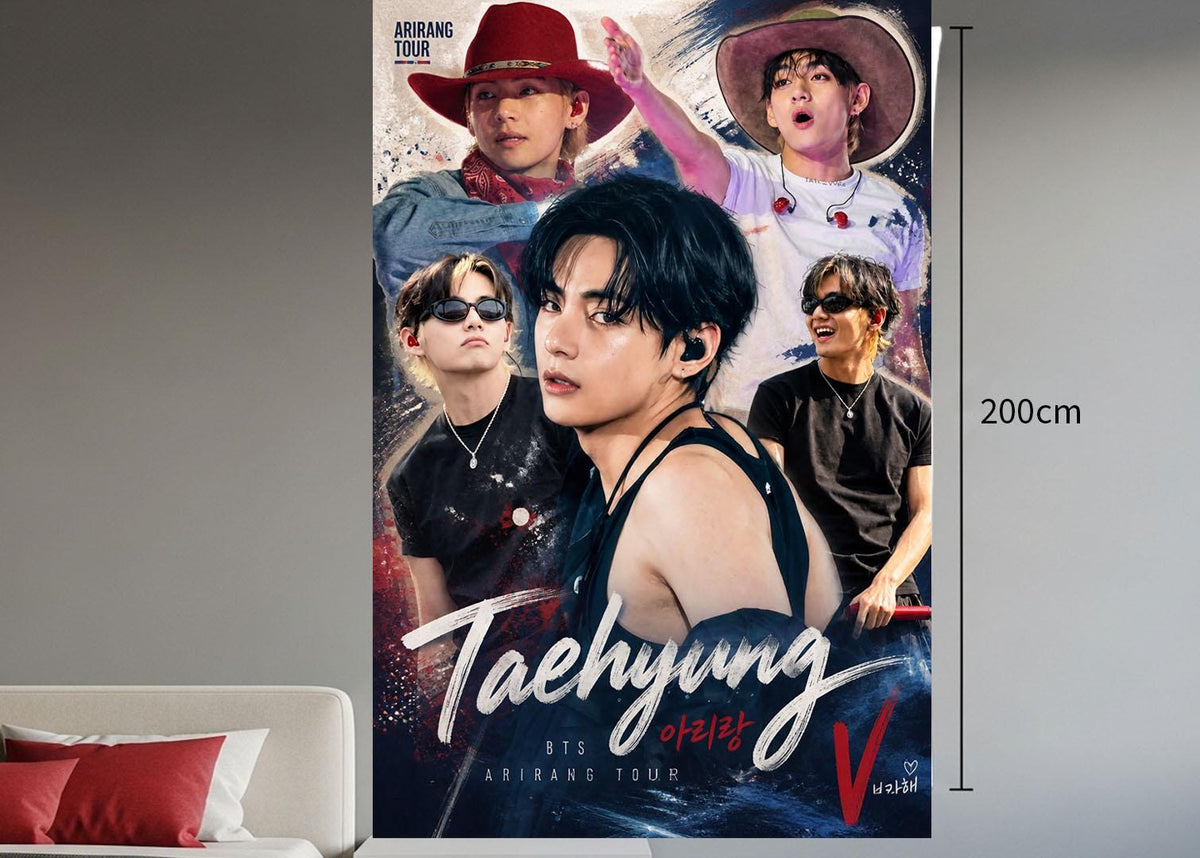 Taehyung Hanging Tapestry | Bantan Boys | Personalized Wall Art | Polyester Fabric | Ship Flag Banner