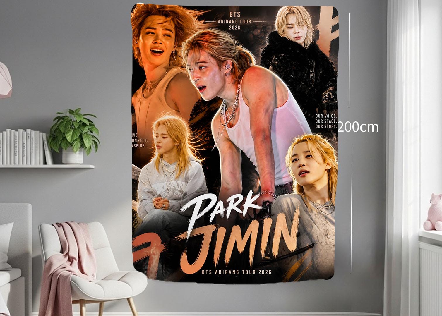 Jimin Hanging Tapestry | Bantan Boys | Personalized Wall Art | Polyester Fabric | Ship Flag Banner
