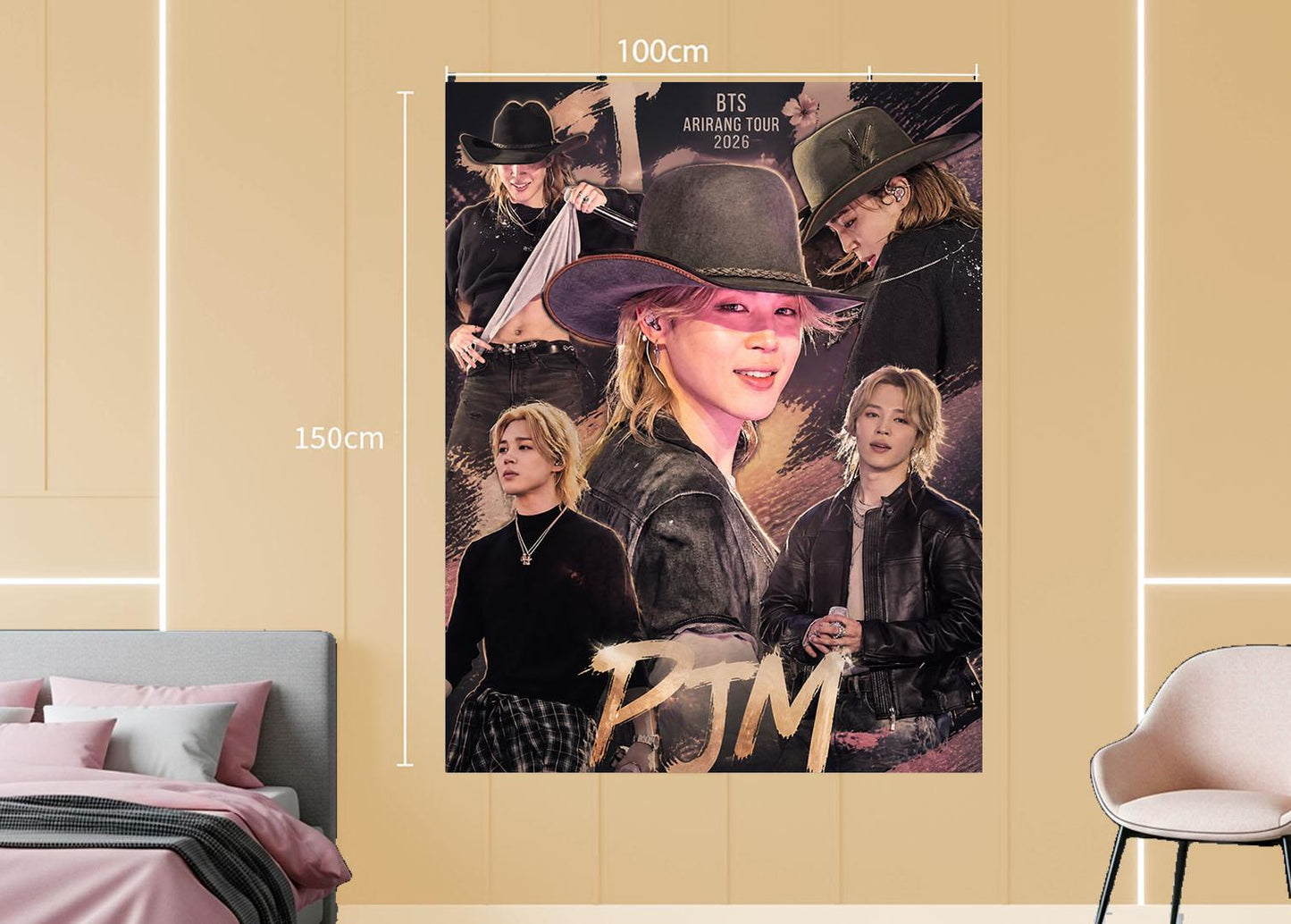 Jimin Hanging Tapestry | Bantan Boys | Personalized Wall Art | Polyester Fabric | Ship Flag Banner
