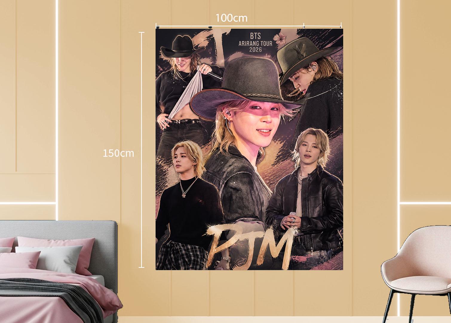 Jimin Hanging Tapestry | Bantan Boys | Personalized Wall Art | Polyester Fabric | Ship Flag Banner