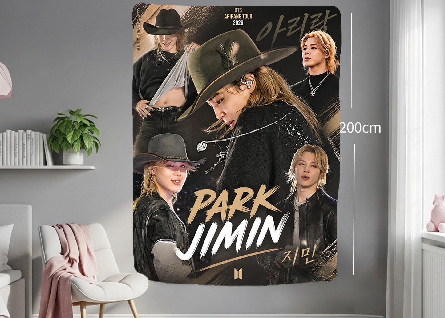 Jimin Hanging Tapestry | Bantan Boys | Personalized Wall Art | Polyester Fabric | Ship Flag Banner