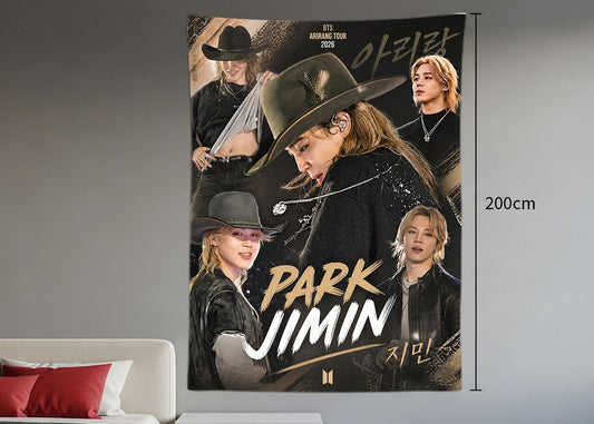 Jimin Hanging Tapestry | Bantan Boys | Personalized Wall Art | Polyester Fabric | Ship Flag Banner