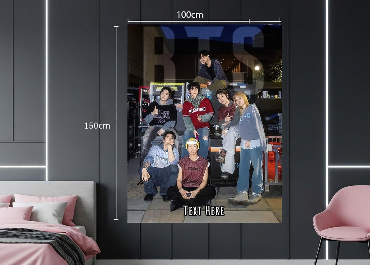 Bangtan Hanging Tapestry | Bantan Boys | Personalized Wall Art | Polyester Fabric | Ship Flag Banner