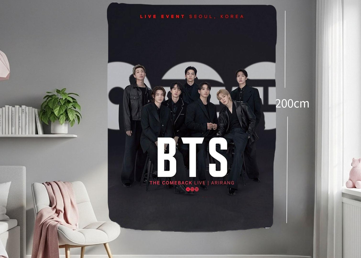 Bangtan Hanging Tapestry | Bantan Boys | Personalized Wall Art | Polyester Fabric | Ship Flag Banner