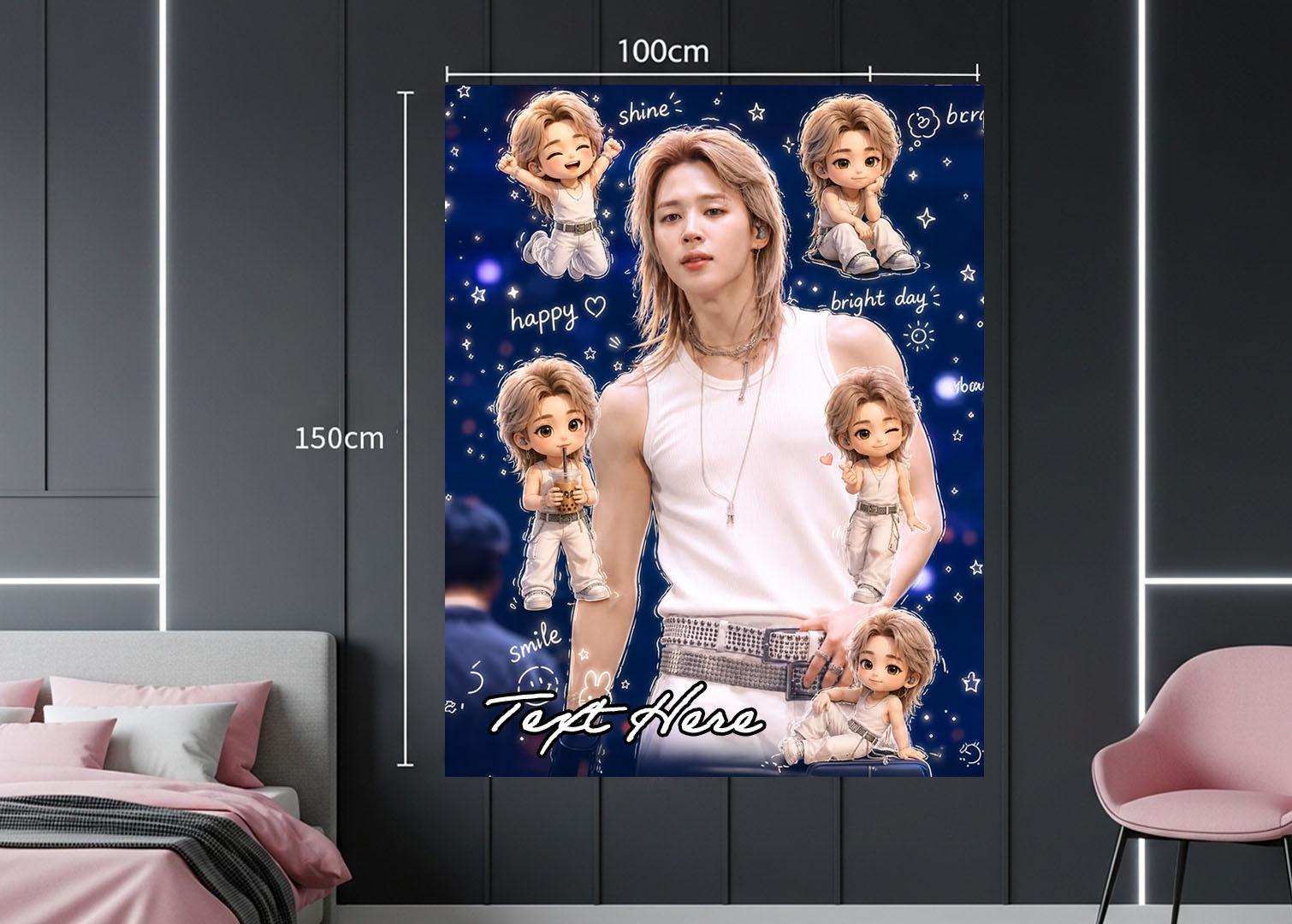 Jimin Hanging Tapestry | Bantan Boys | Personalized Wall Art | Polyester Fabric | Ship Flag Banner