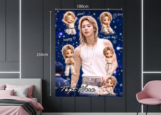 Jimin Hanging Tapestry | Bantan Boys | Personalized Wall Art | Polyester Fabric | Ship Flag Banner