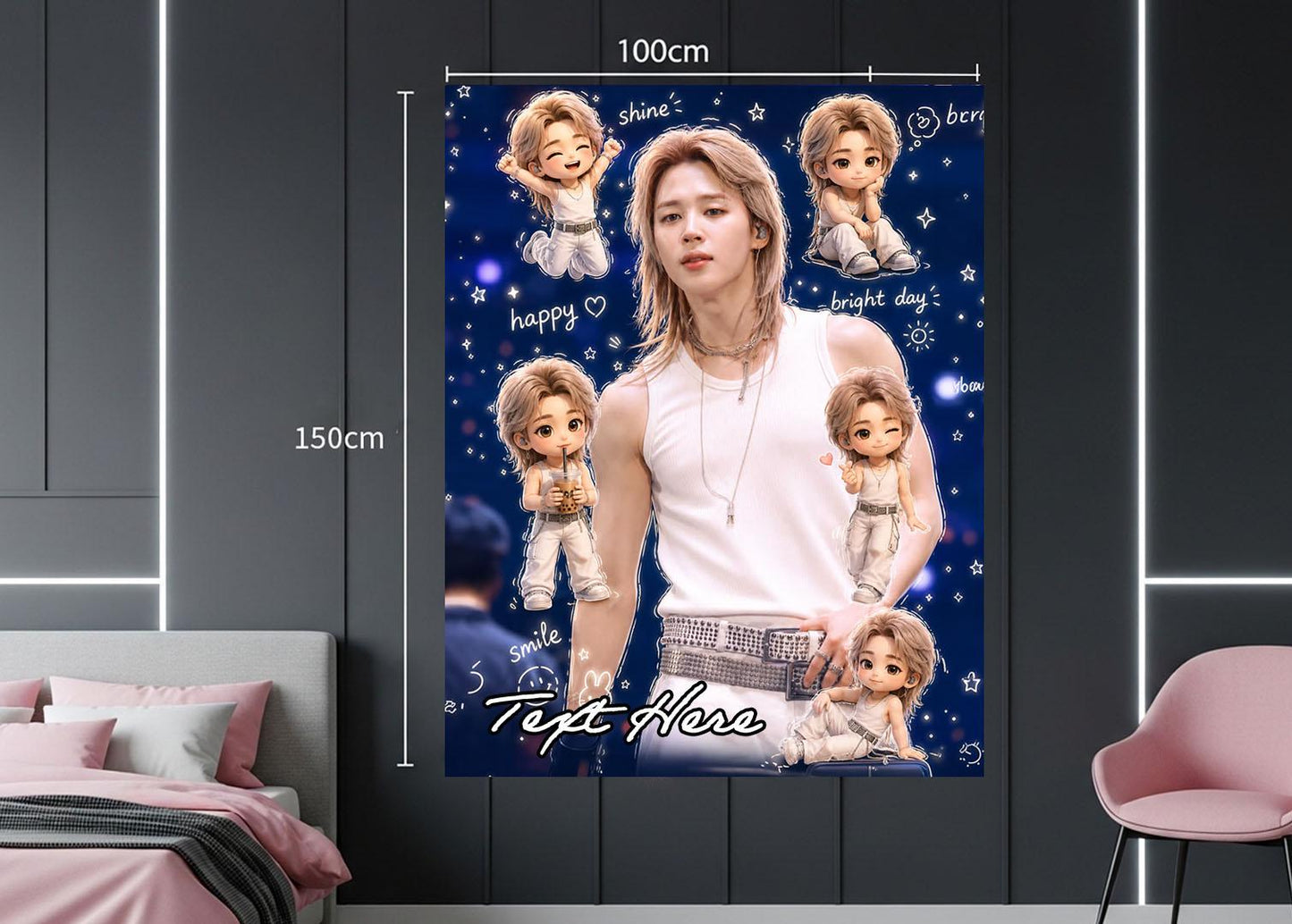 Jimin Hanging Tapestry | Bantan Boys | Personalized Wall Art | Polyester Fabric | Ship Flag Banner