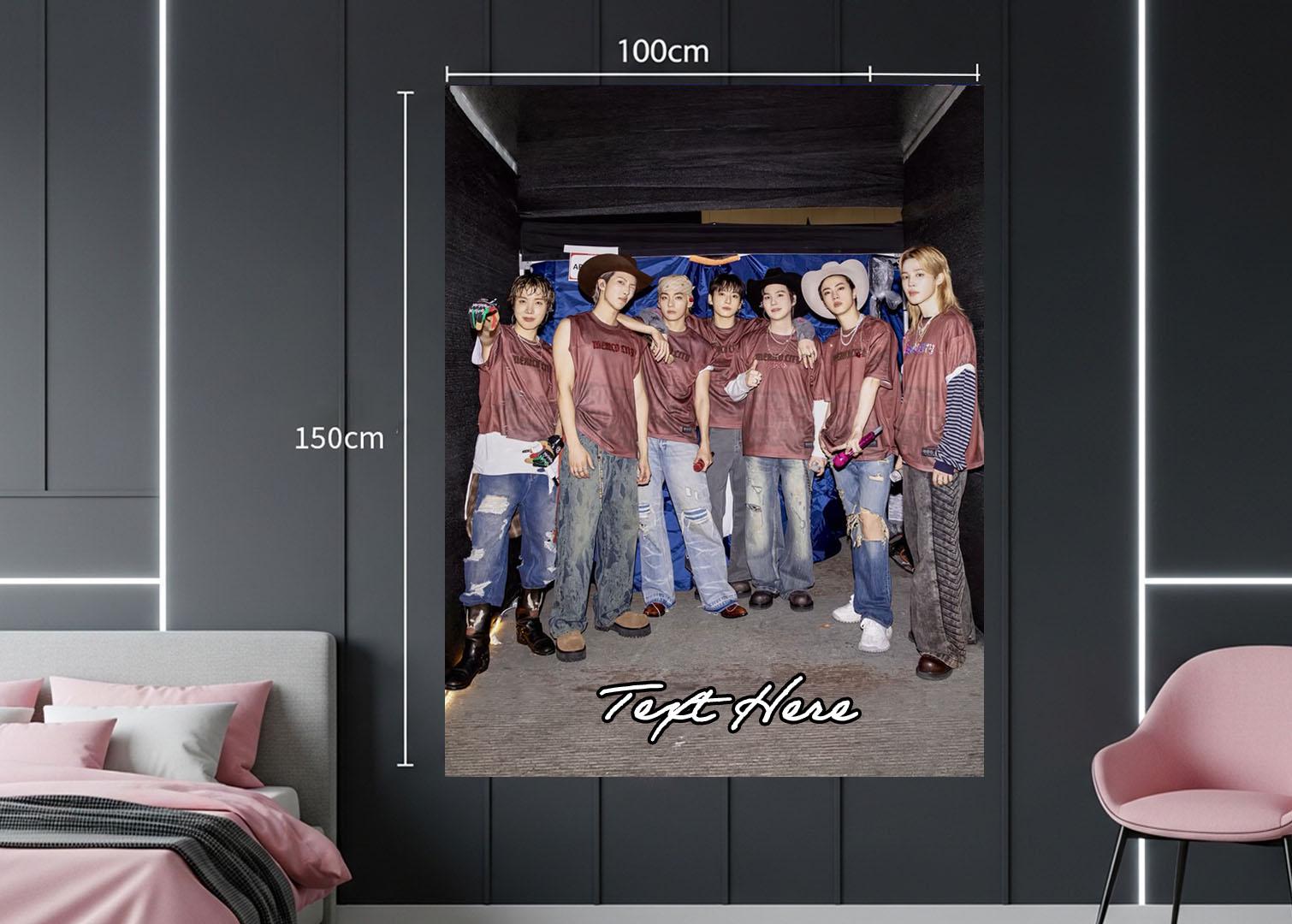Bangtan Hanging Tapestry | Bantan Boys | Personalized Wall Art | Polyester Fabric | Ship Flag Banner