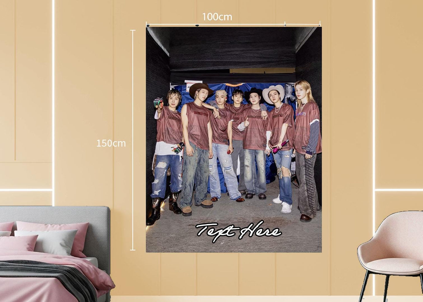 Bangtan Hanging Tapestry | Bantan Boys | Personalized Wall Art | Polyester Fabric | Ship Flag Banner