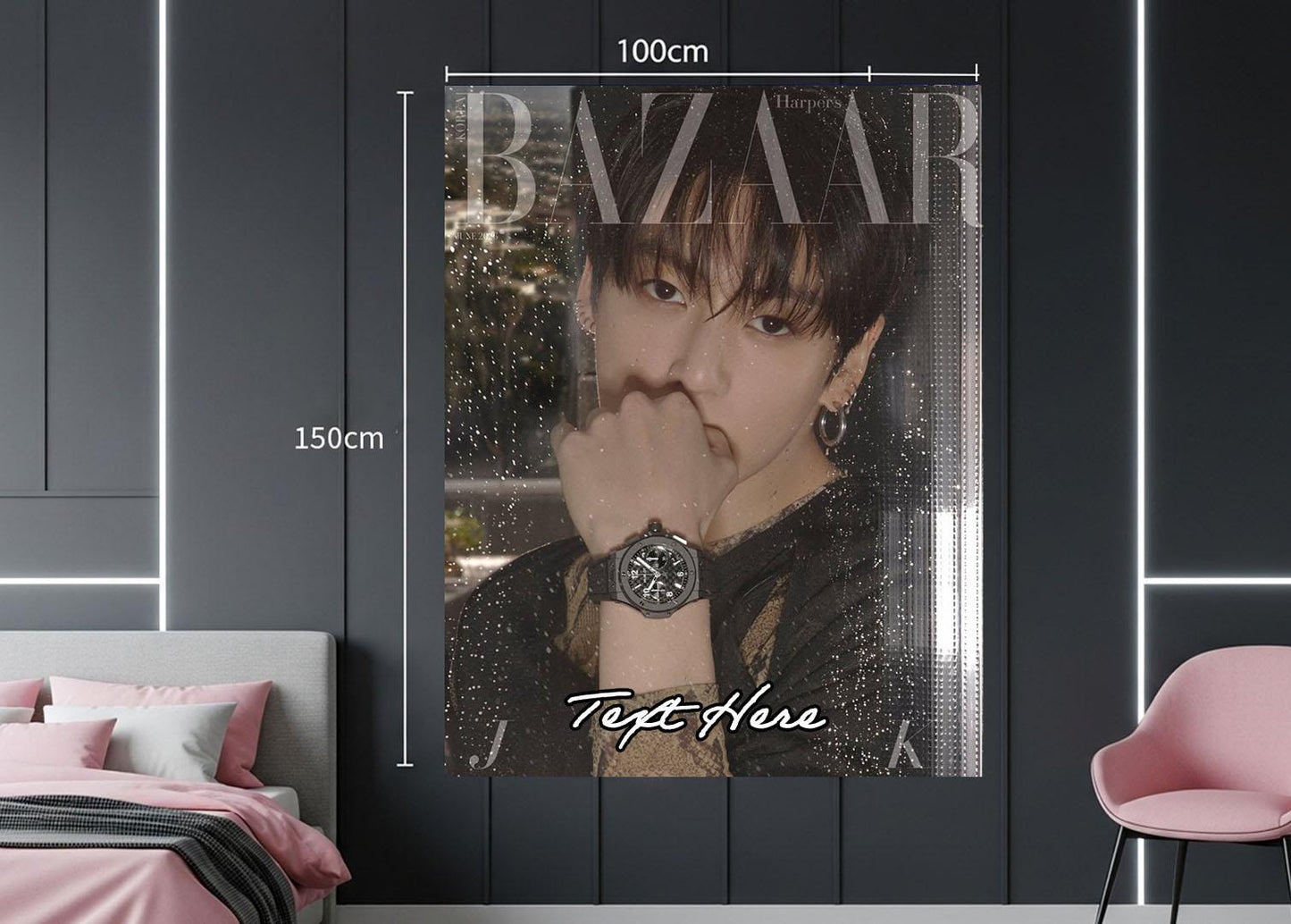 Jungkook Hanging Tapestry | Bantan Boys | Personalized Wall Art | Polyester Fabric | Ship Flag Banner
