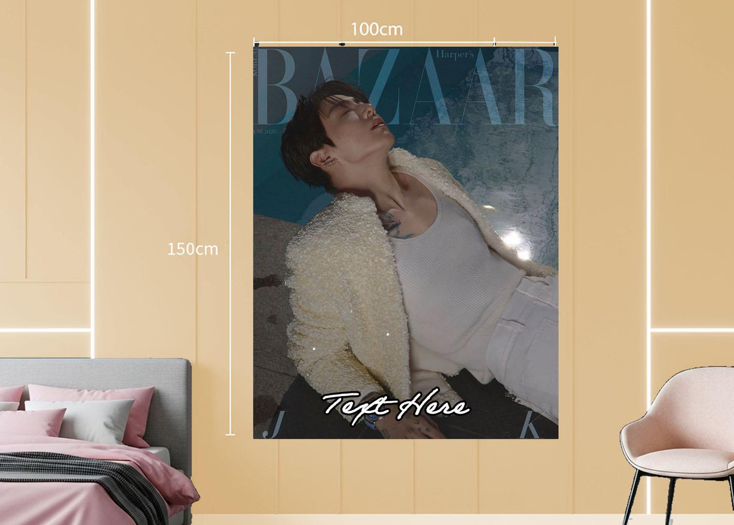 Jungkook Hanging Tapestry | Bantan Boys | Personalized Wall Art | Polyester Fabric | Ship Flag Banner