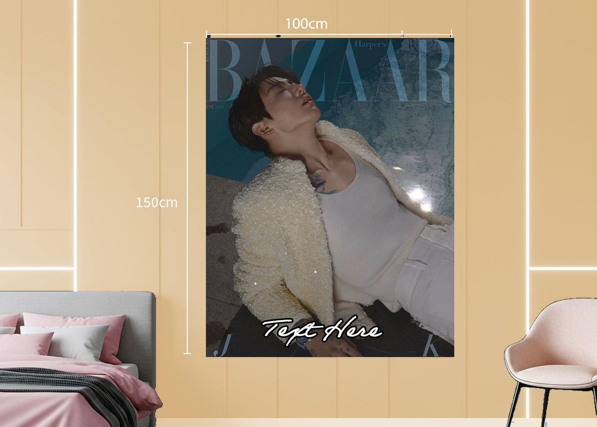 Jungkook Hanging Tapestry | Bantan Boys | Personalized Wall Art | Polyester Fabric | Ship Flag Banner