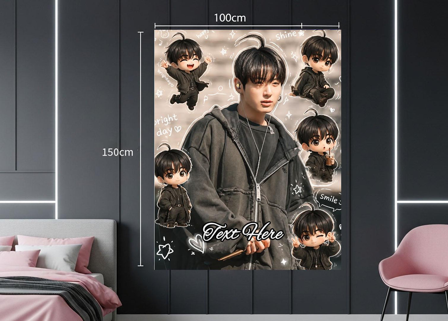 Jungkook Hanging Tapestry | Bantan Boys | Personalized Wall Art | Polyester Fabric | Ship Flag Banner