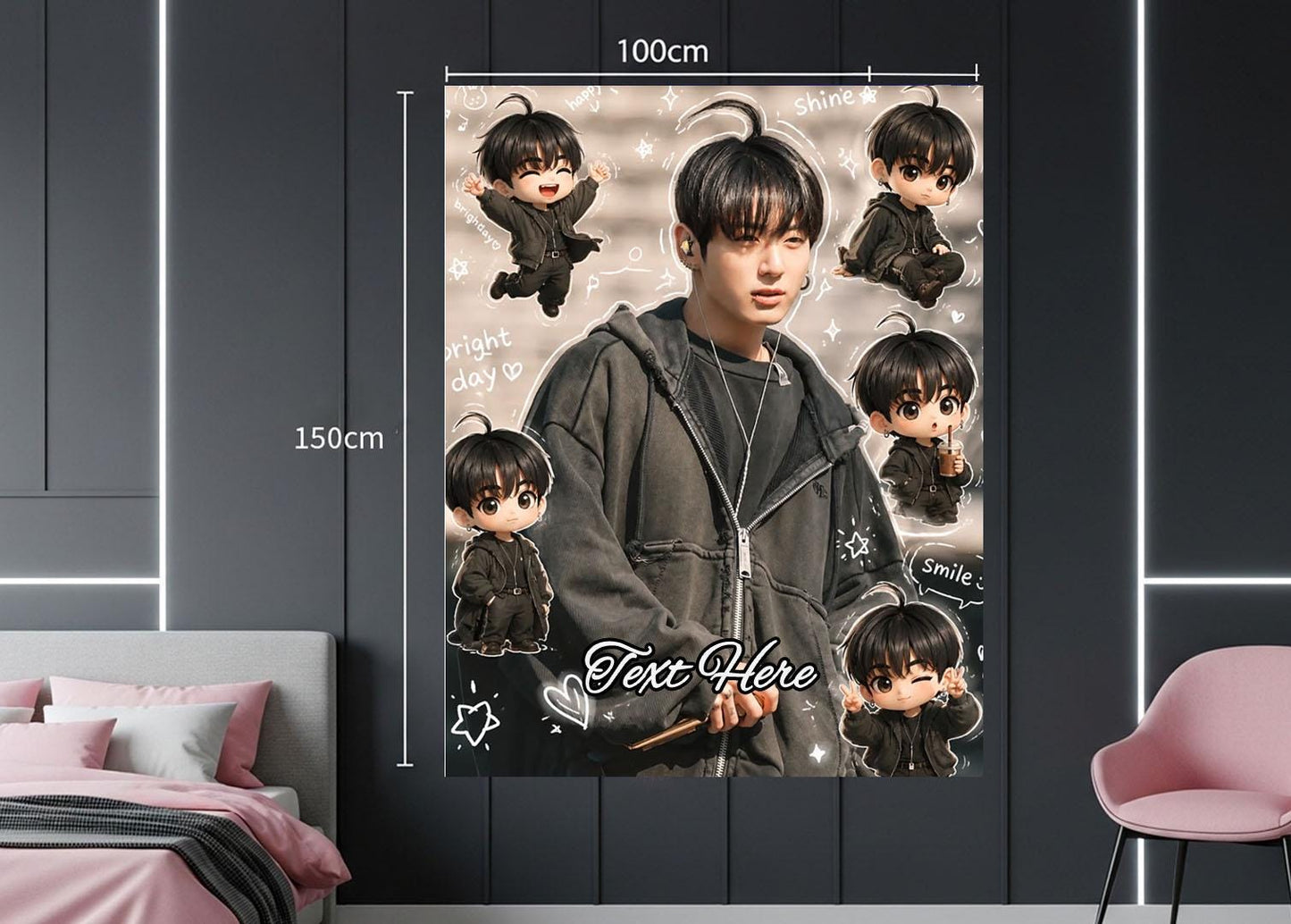 Jungkook Hanging Tapestry | Bantan Boys | Personalized Wall Art | Polyester Fabric | Ship Flag Banner