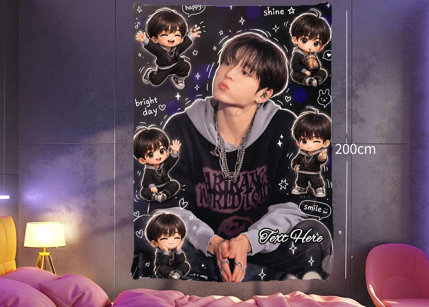 Jungkook Hanging Tapestry | Bantan Boys | Personalized Wall Art | Polyester Fabric | Ship Flag Banner