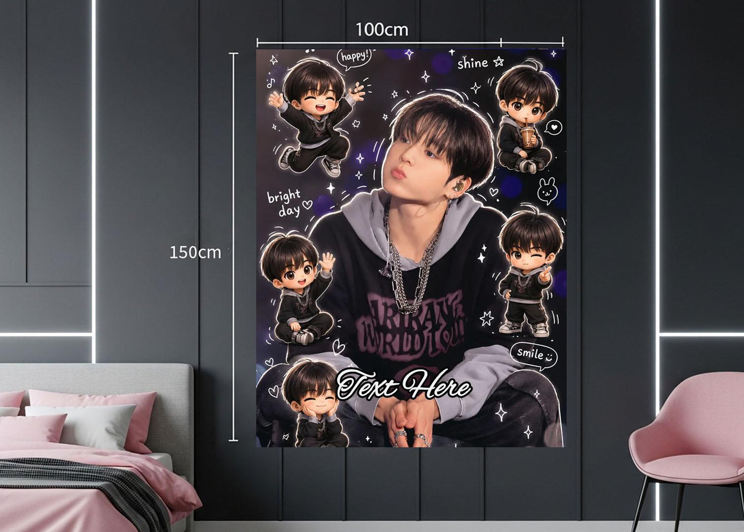 Jungkook Hanging Tapestry | Bantan Boys | Personalized Wall Art | Polyester Fabric | Ship Flag Banner