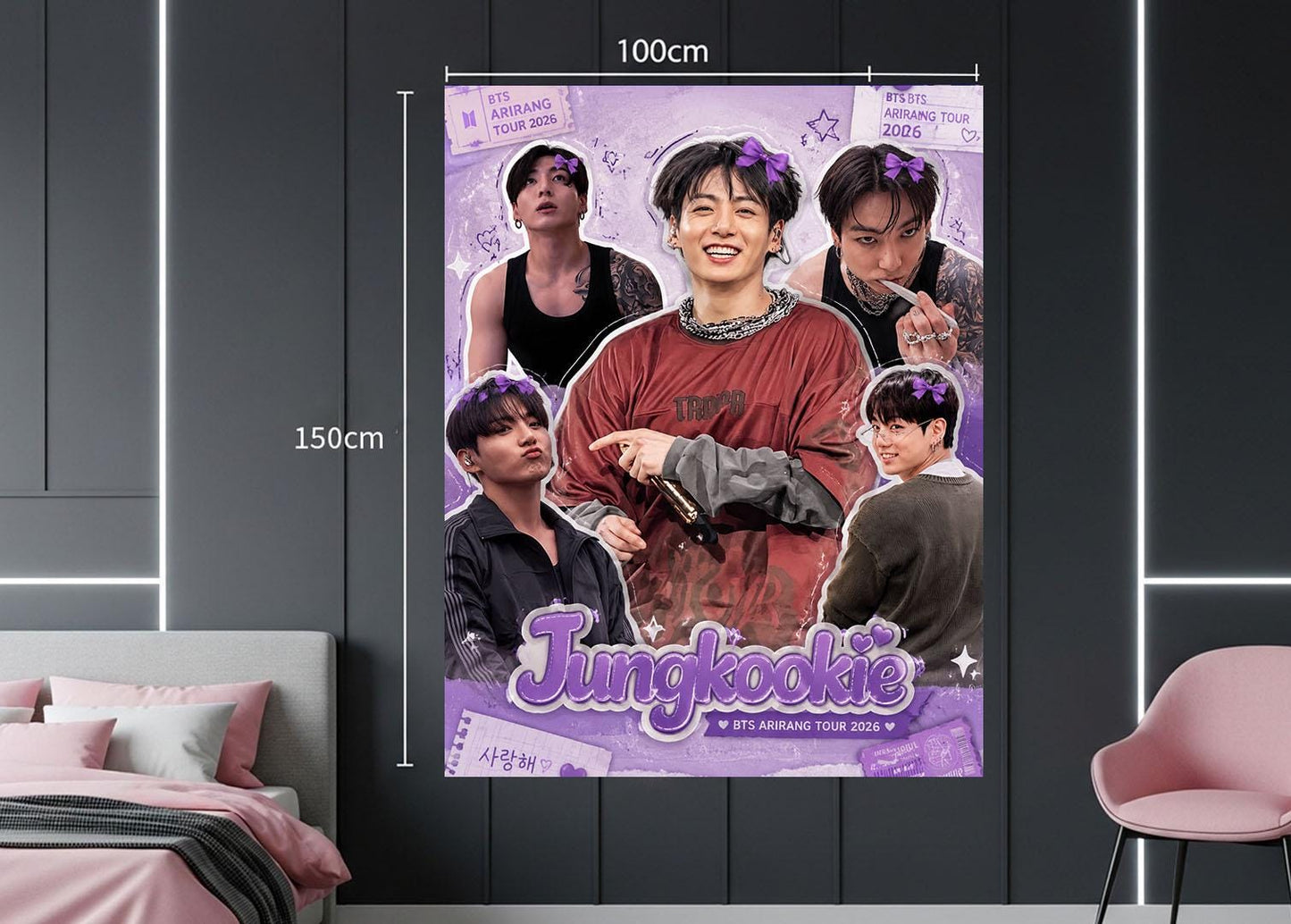 Jungkook Hanging Tapestry | Bantan Boys | Personalized Wall Art | Polyester Fabric | Ship Flag Banner